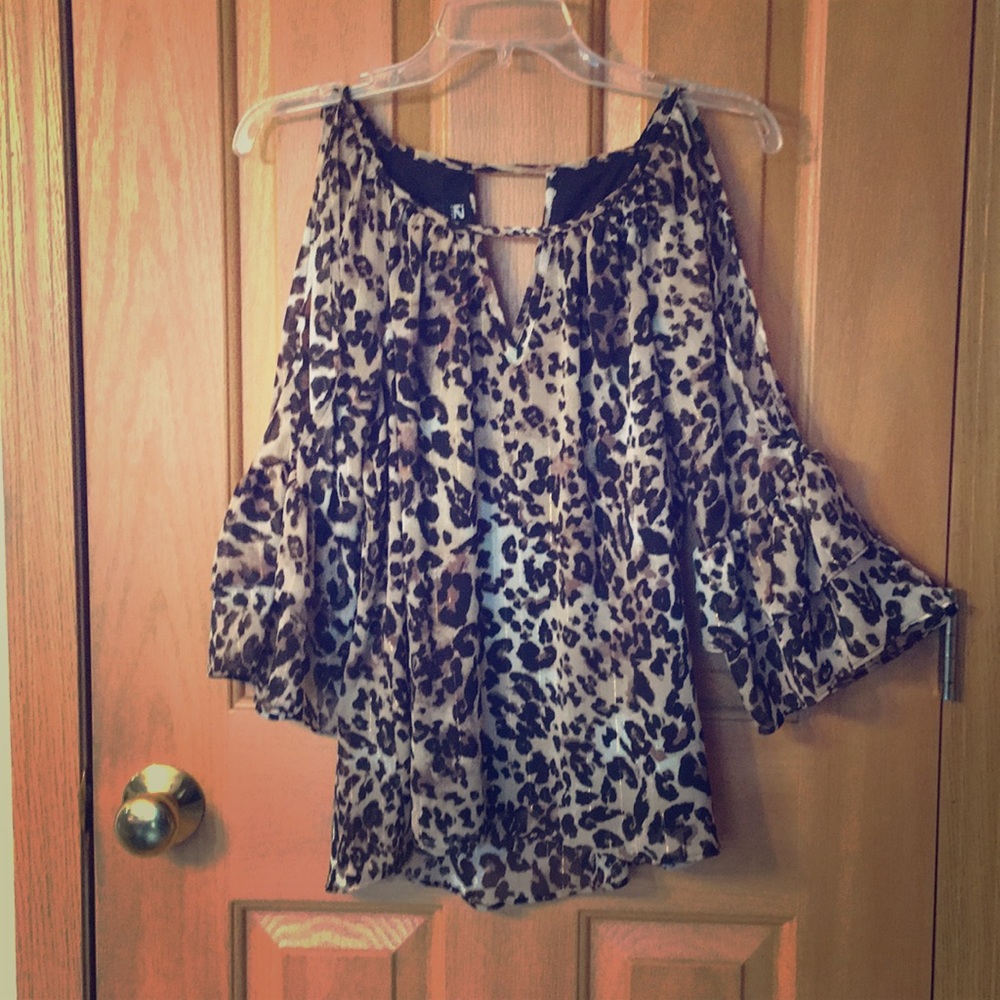 Cold shoulder, bell sleeve top